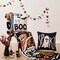 StaticPoster; Halloween Decor Pillow Covers 18x18 Inch,Set of 4 Halloween Decorations Outdoor Indoor Throw Pillow Covers, Hey Boo Cute Spooky Ghost Black Striped Linen Cushion Case for Home Sofa Couch Bed Chair; Category:Halloween Decorations; Image:7